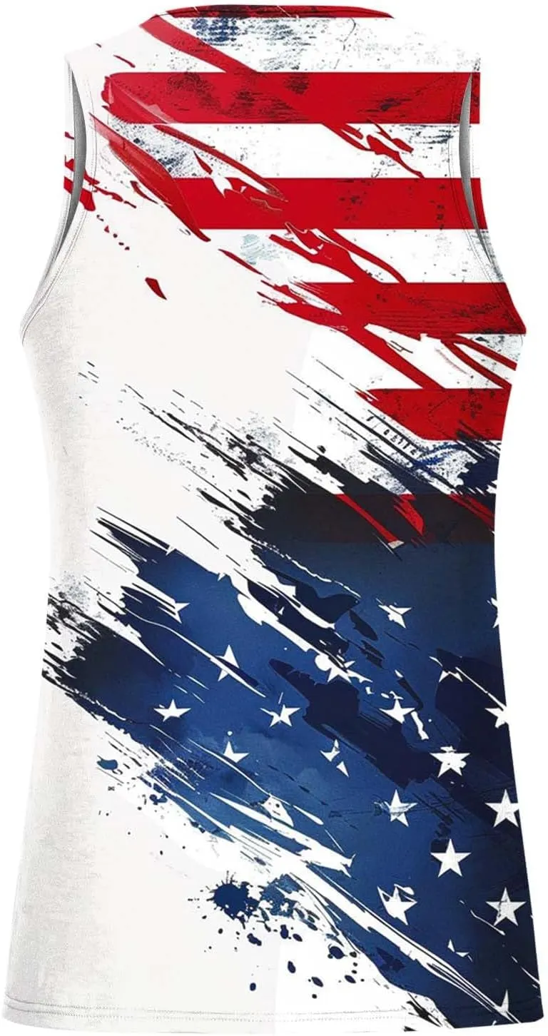 American Flag Mens 4th of July Muscle Tank Tops - Casual Graphic Gym Workout Sleeveless Beach Patriotic Tee Shirts