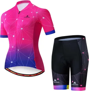 Aogda Cycling Jerseys Women Bike Shirts Bicycle Sets Ladies Biking Tops Shorts Clothing