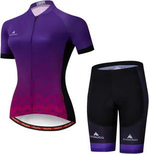 Aogda Cycling Jerseys Women Bike Shirts Bicycle Sets Ladies Biking Tops Shorts Clothing
