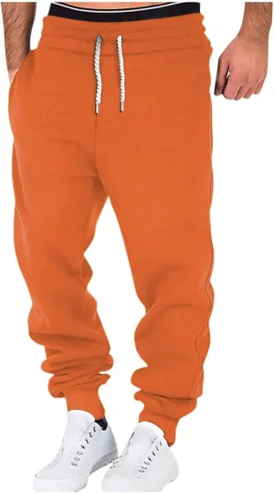 Baggy Sweatpants for Men Plus Size Drawstring Waist Fleece Lined Athletic Pants Workout Gym Joggers with Pockets
