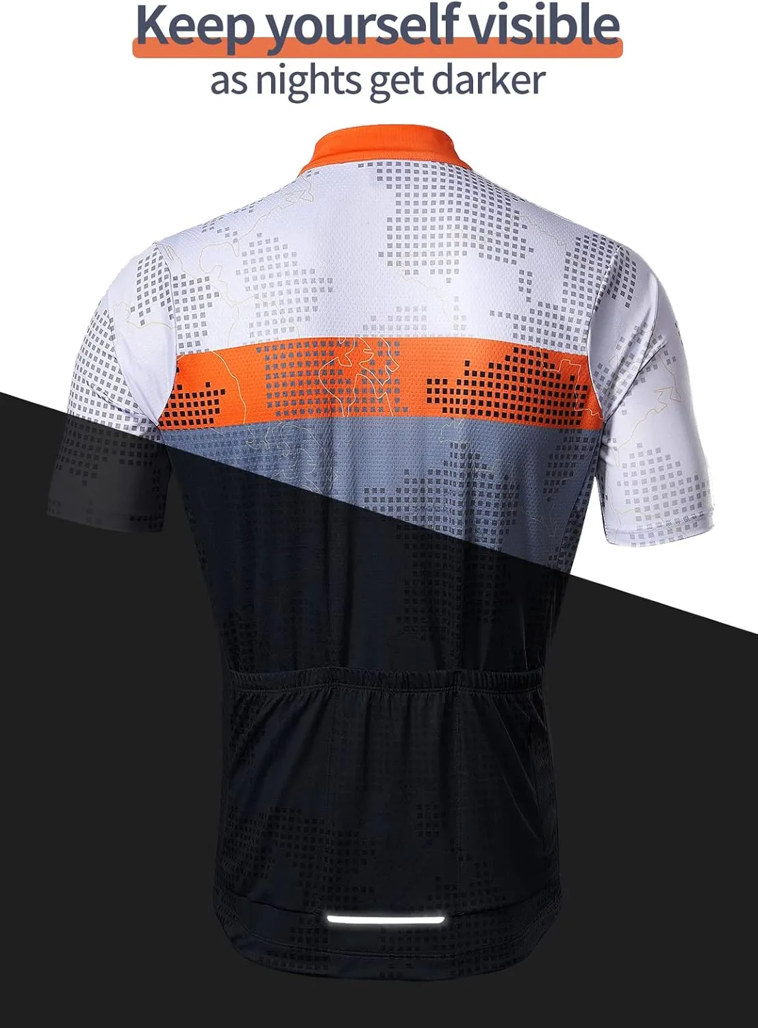 BERGRISAR Cycling Jersey Mens Bike Shirts Short Sleeve Bicycle Biking Clothes with Pockets Reflective
