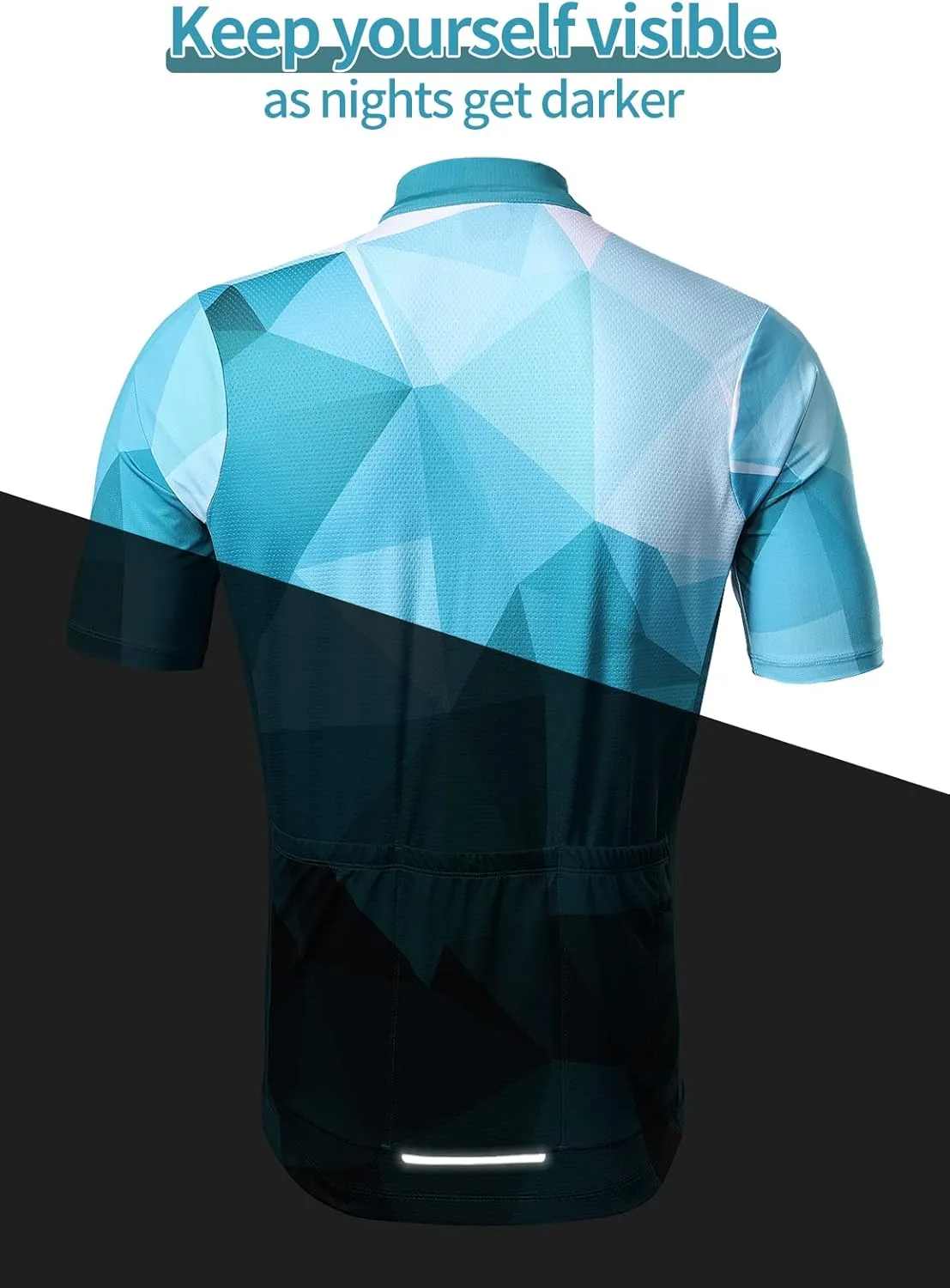 BERGRISAR Cycling Jersey Mens Bike Shirts Short Sleeve Bicycle Biking Clothes with Pockets Reflective