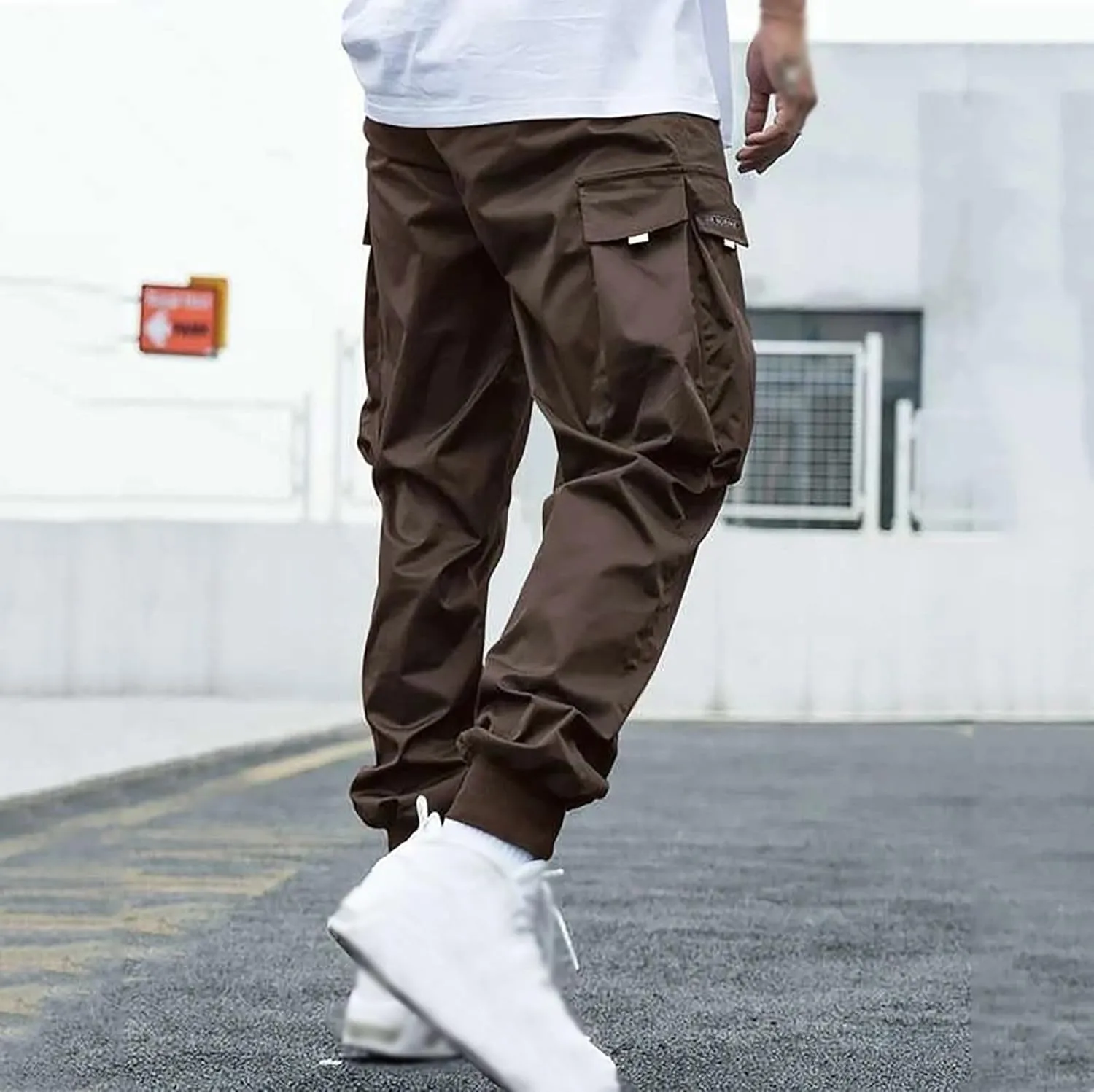 Cargo Pants for Men Fashion Cargo Joggers Pants Athletic Casual Hiking Pants Loose Straight Sweatpants Harem Trousers