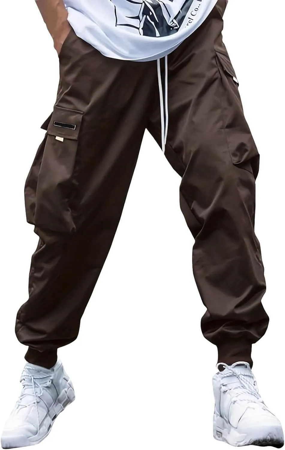 Cargo Pants for Men Fashion Cargo Joggers Pants Athletic Casual Hiking Pants Loose Straight Sweatpants Harem Trousers