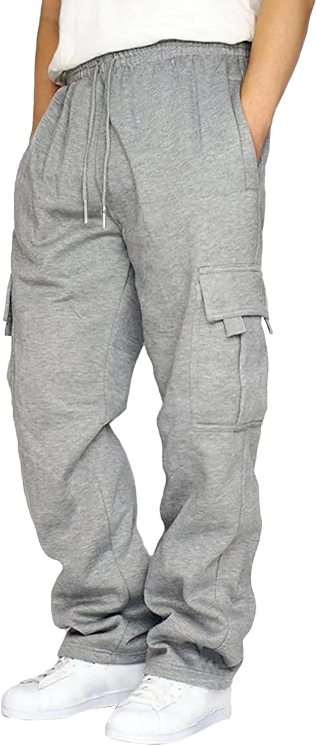 Cargo Pants for Men,Mens Active Athletic Workout Sports Cargo Sweatpants for Men with Pocket and Drawstring