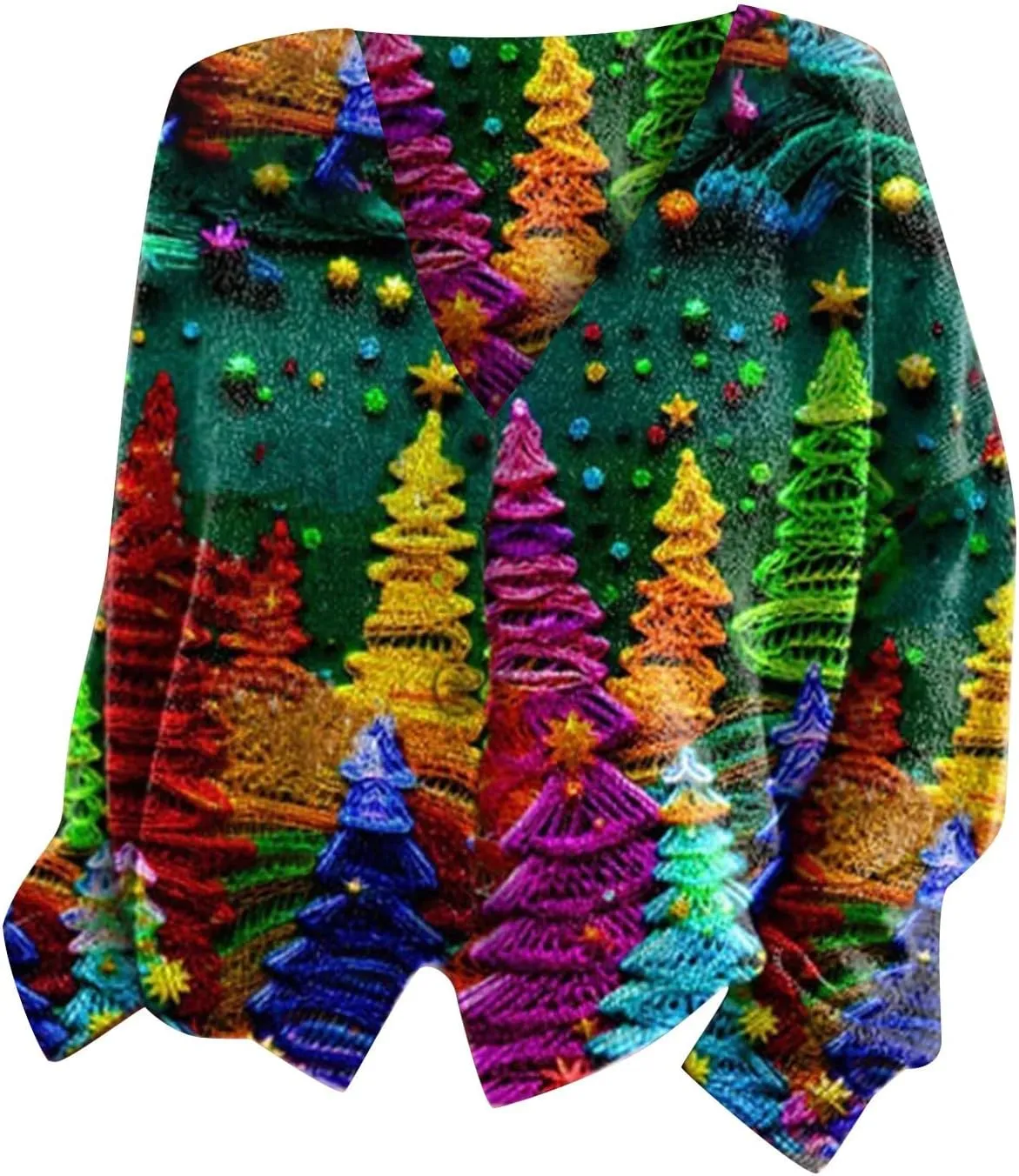 Christmas Printed Casual Cardigan for Women Trendy Long Sleeve Button Y2k Outerwears Plus Size Loose Casual Sweaters
