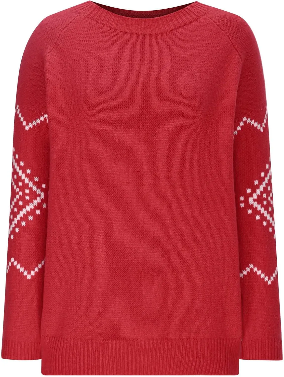 Crewneck Sweaters for Women Cable Knit Fair Isle Embroidery Tops Winter Spring Long Sleeve Loose Sweater Pullover