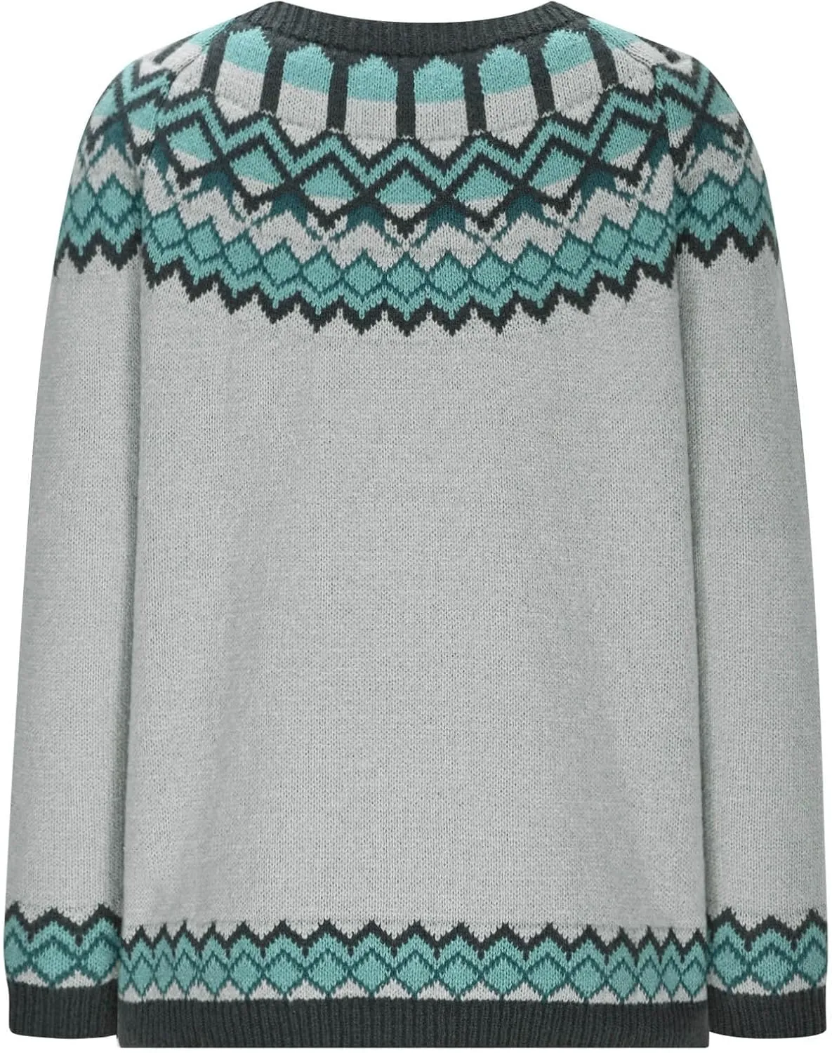 Crewneck Sweaters for Women Cable Knit Fair Isle Embroidery Tops Winter Spring Long Sleeve Loose Sweater Pullover