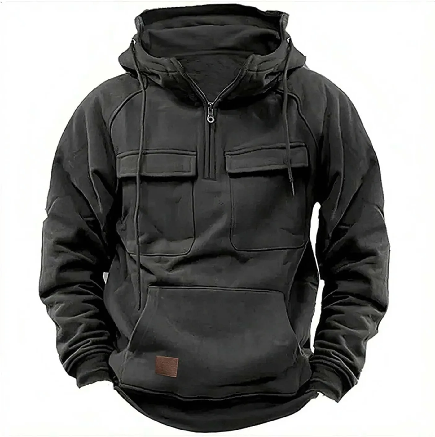 Ctreela Tactical Hooded Jacket for Men's Military Army Outdoor Hoodies Pullover Retro Cargo Western Training Shirt Coats