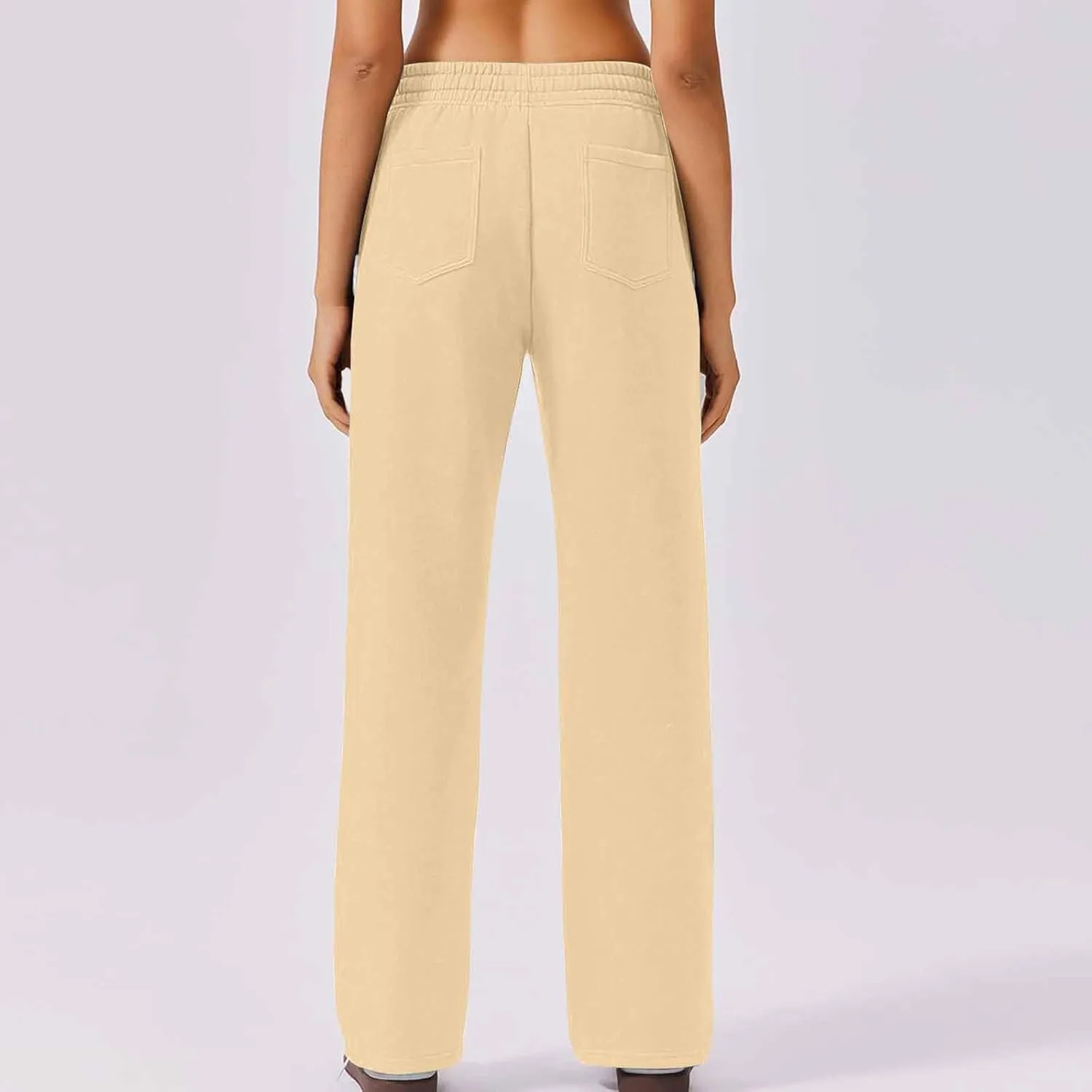 Dademeo Fleece Sweatpants for Womens Straight Legs High Waisted Workout Sweat Pants with Pockets Athletic Joggers Pants