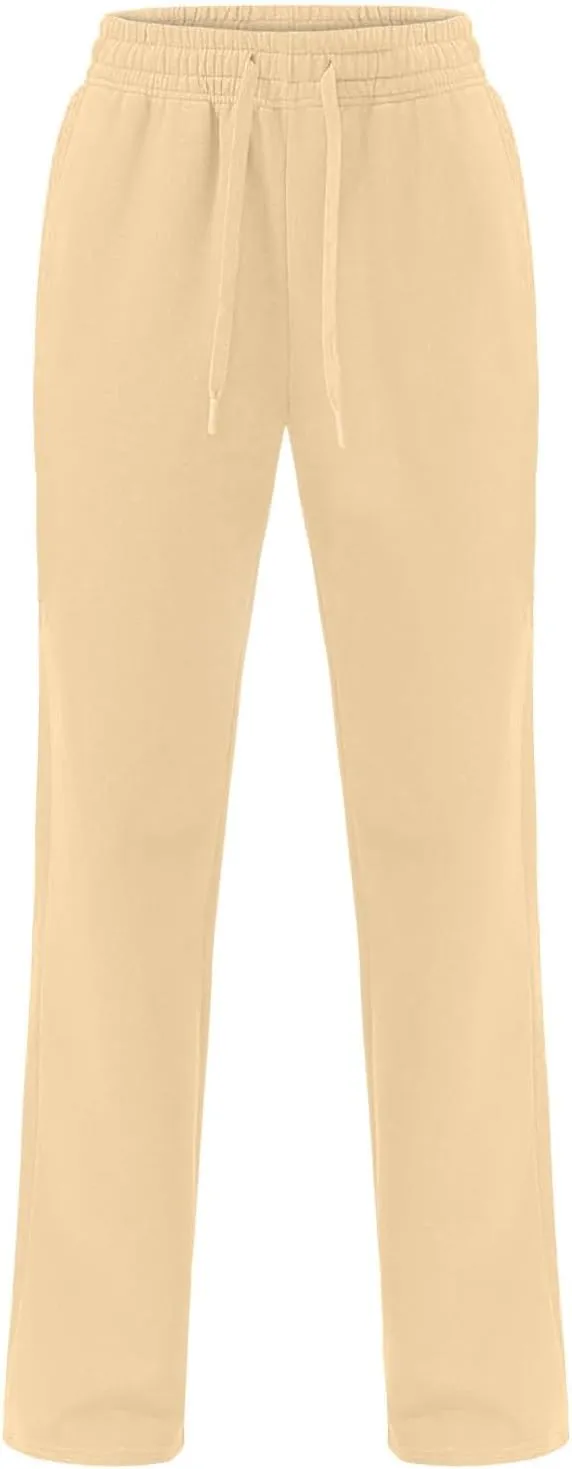 Dademeo Fleece Sweatpants for Womens Straight Legs High Waisted Workout Sweat Pants with Pockets Athletic Joggers Pants