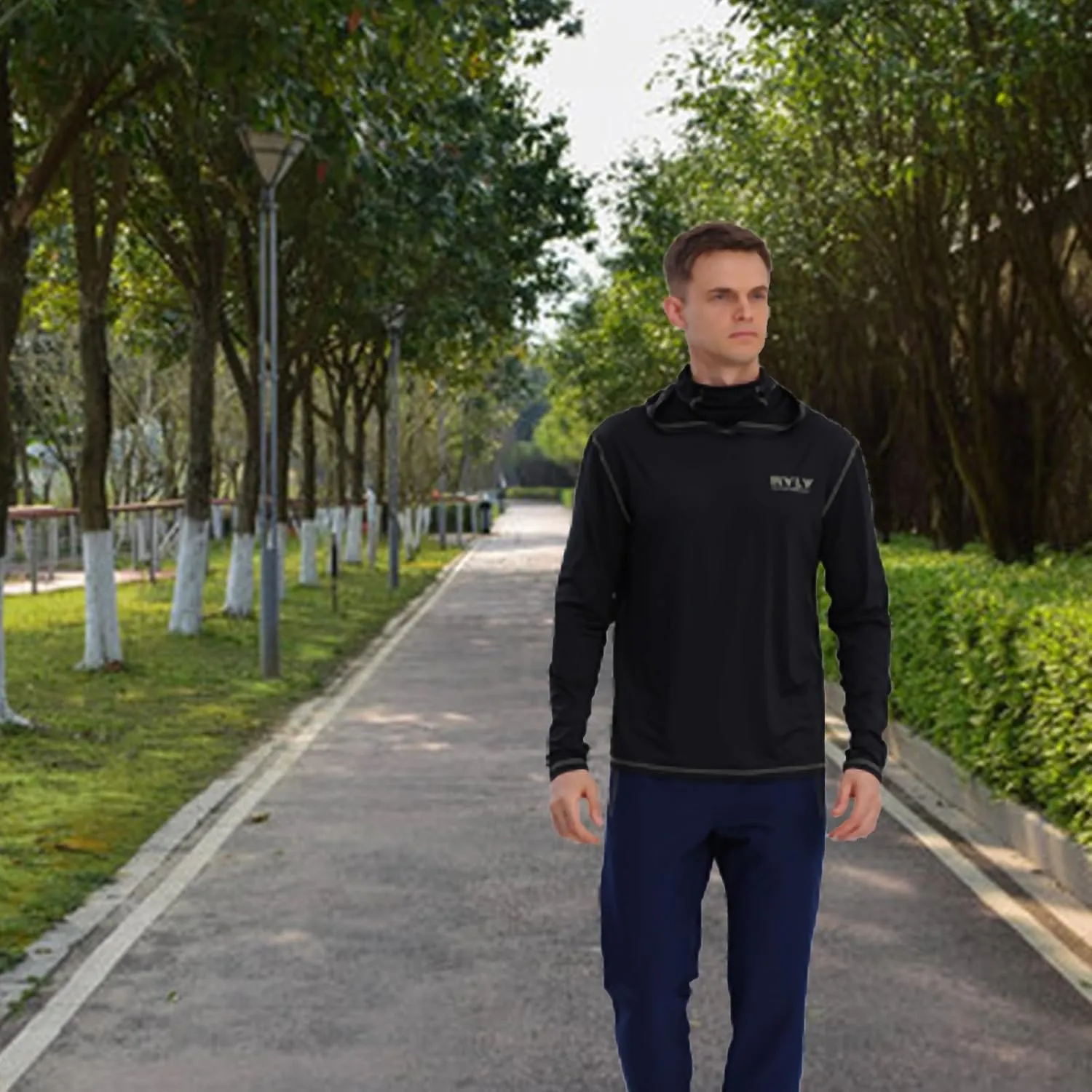 Fishing Shirts for Men,Long Sleeve Rash Guard Shirts Sun Protection Hoodie Athletic Running Hiking Shirt 1/2 Packs