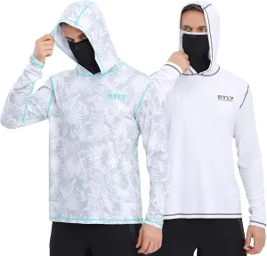 Fishing Shirts for Men,Long Sleeve Rash Guard Shirts Sun Protection Hoodie Athletic Running Hiking Shirt 1/2 Packs