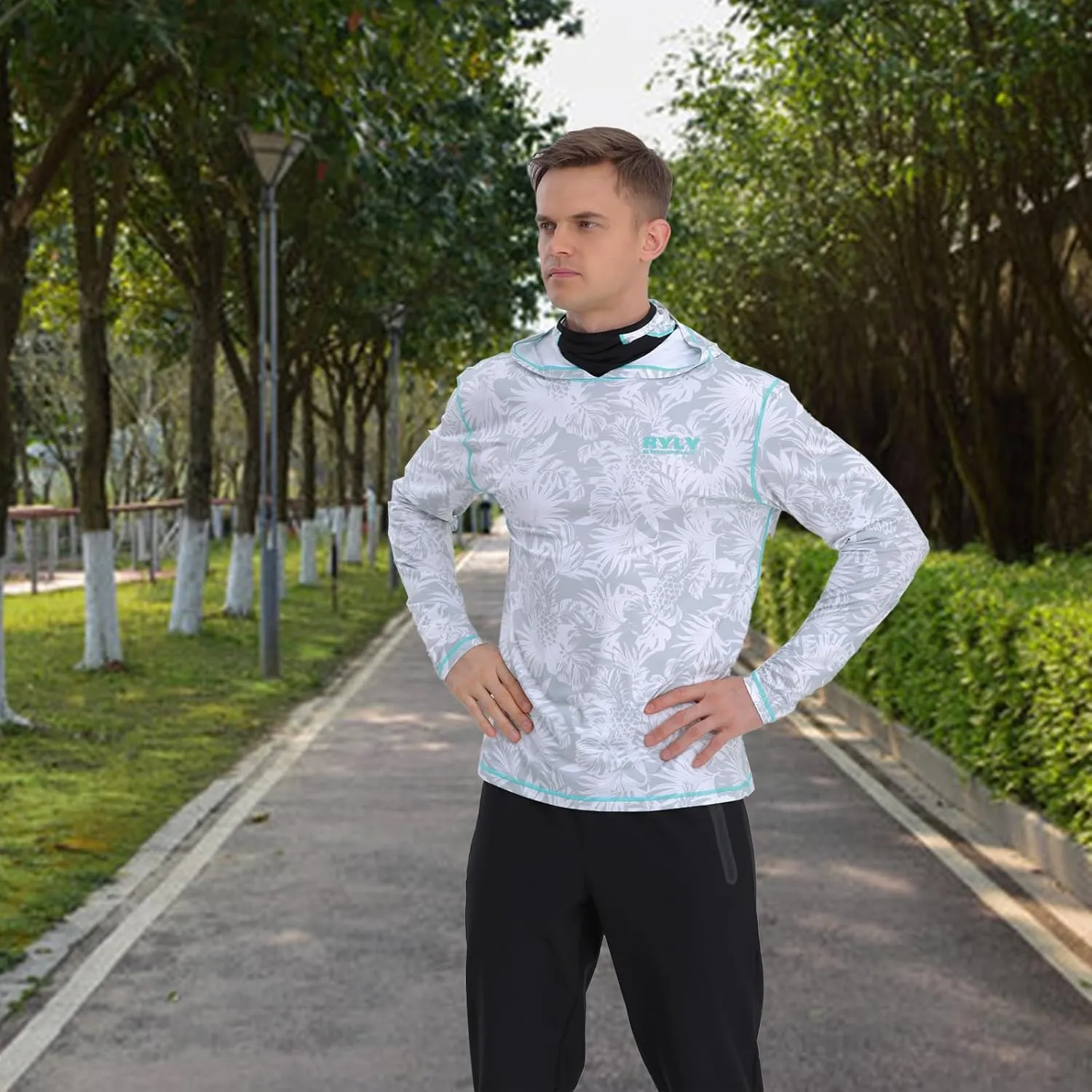 Fishing Shirts for Men,Long Sleeve Rash Guard Shirts Sun Protection Hoodie Athletic Running Hiking Shirt 1/2 Packs
