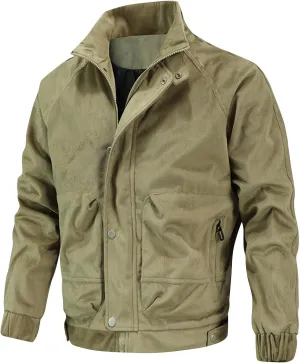 Flight Jackets For Men Zip Up Windbreaker Jacket Lightweight Casual Thermal Coat Oversized Windproof Jackets