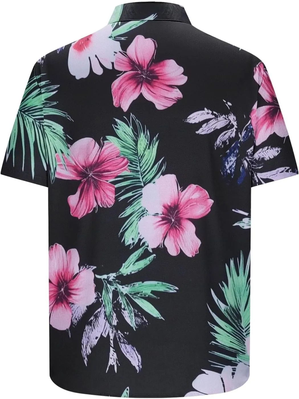Floral Print Mens Tropical Hawaiian Shirts - Loose Lapel Casual Button Down Short Sleeve Vacation Beach Shirt