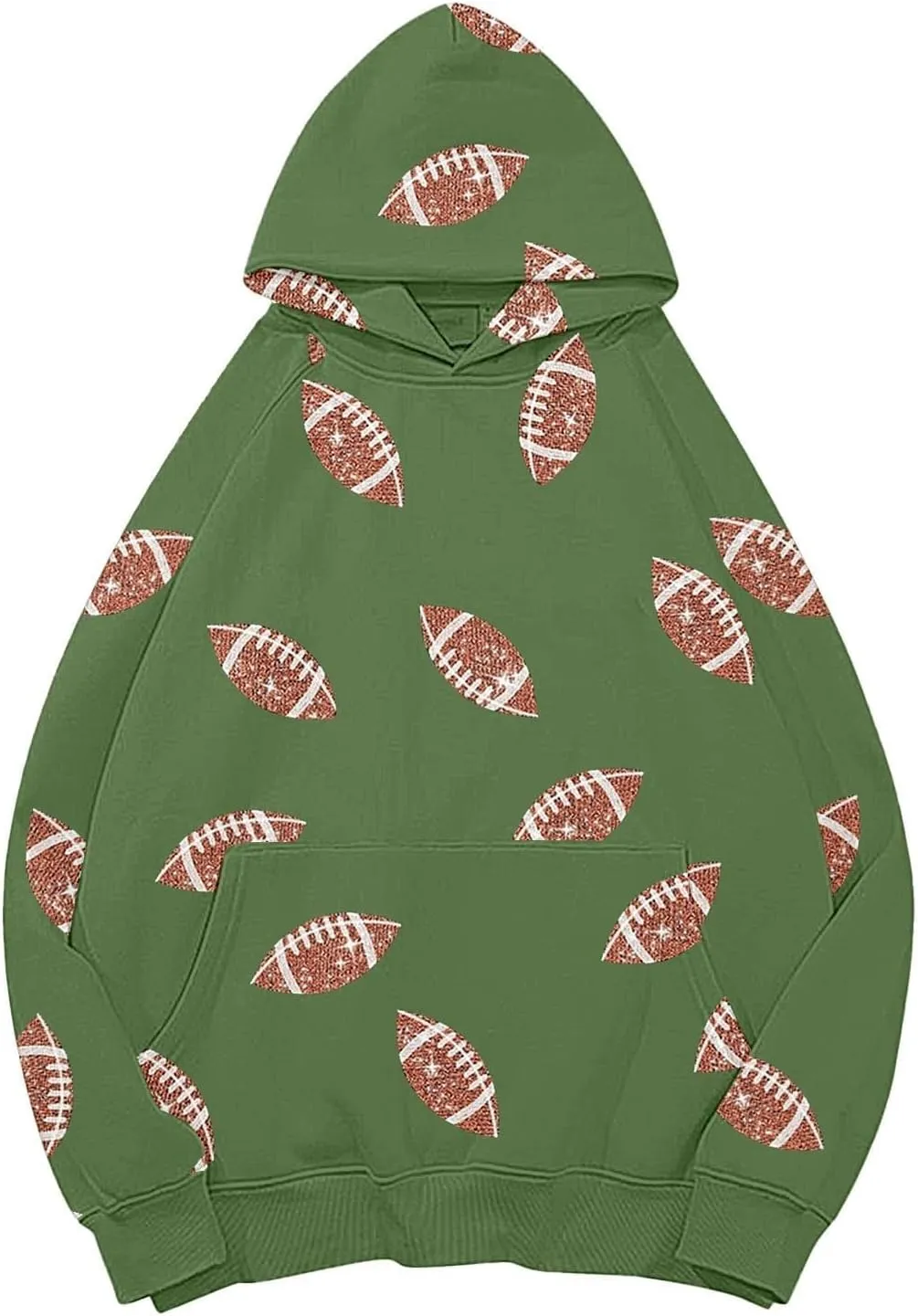 Football Game Day Sweatshirt for Women Fall Graphic Print Pullover Hoodie Casual Long Sleeve Football Mom Shirts