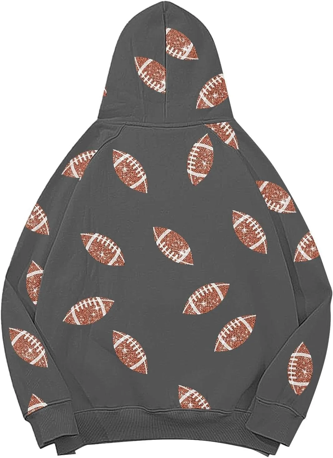 Football Game Day Sweatshirt for Women Fall Graphic Print Pullover Hoodie Casual Long Sleeve Football Mom Shirts