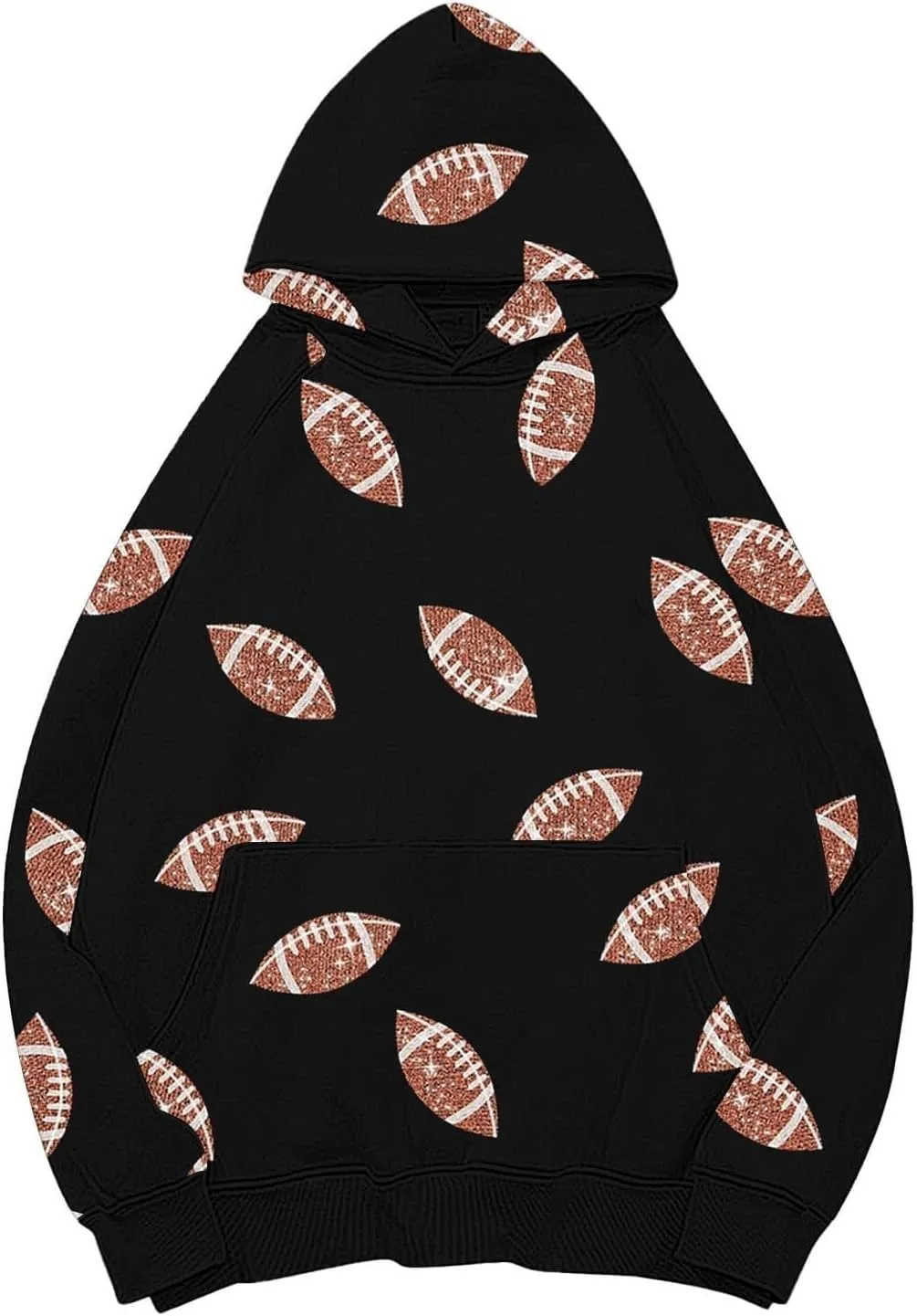Football Game Day Sweatshirt for Women Fall Graphic Print Pullover Hoodie Casual Long Sleeve Football Mom Shirts