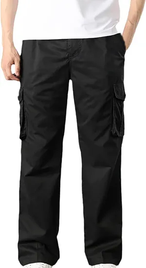 GIERIDUC Men's Drawstring Waist Cargo Pants Sweatpants Men Zipper Pockets Tactical Clothing for Men Heavyweight Joggers Mens