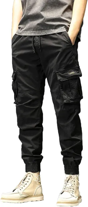 GIERIDUC Men's Essentials Fleece Sweatpants Mens Relaxed Fit Khaki Pants Tactical Work Pants for Men Olive Green Chino Pants