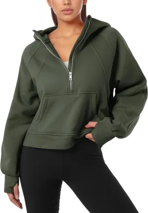 GIVON Oversized Cropped Hoodies for Women Loose Fit Crop Sweatshirts Jackets Fall Outfits Winter Clothes