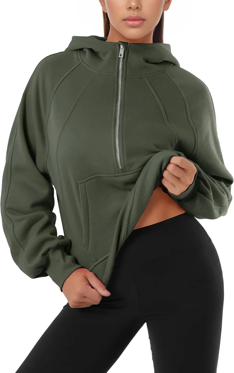 GIVON Oversized Cropped Hoodies for Women Loose Fit Crop Sweatshirts Jackets Fall Outfits Winter Clothes