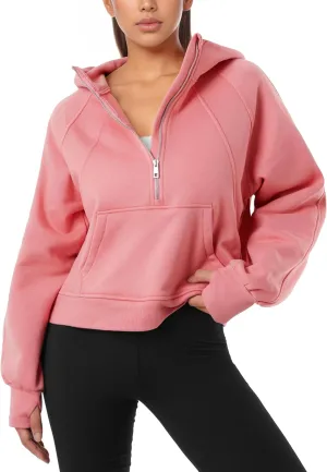 GIVON Oversized Cropped Hoodies for Women Loose Fit Crop Sweatshirts Jackets Fall Outfits Winter Clothes