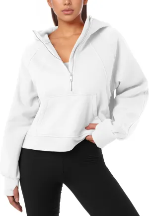 GIVON Oversized Cropped Hoodies for Women Loose Fit Crop Sweatshirts Jackets Fall Outfits Winter Clothes