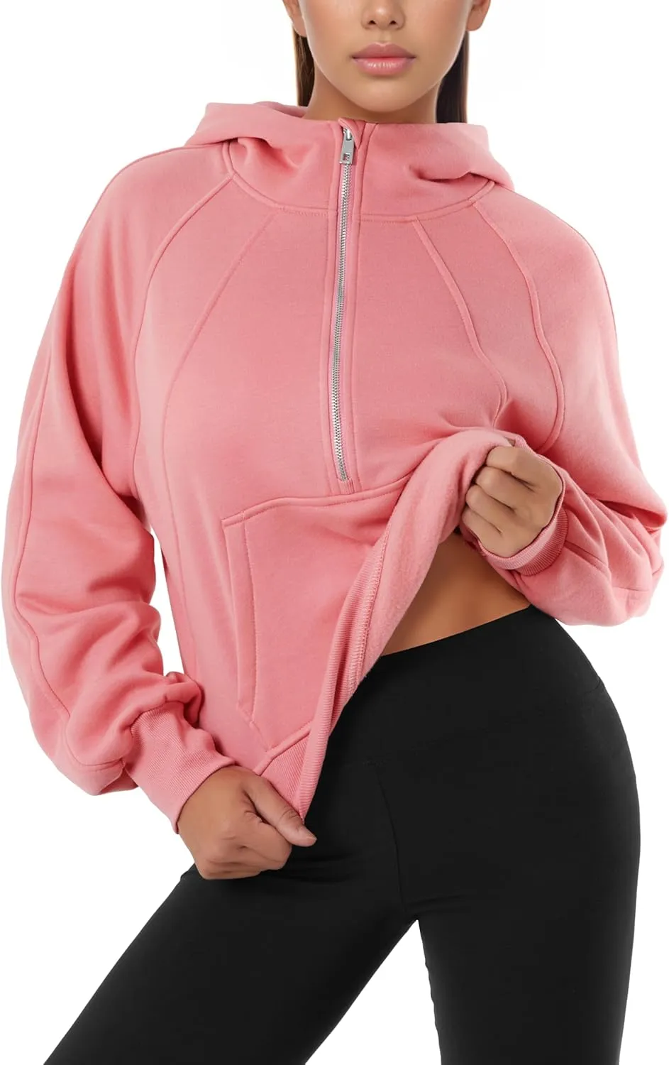GIVON Oversized Cropped Hoodies for Women Loose Fit Crop Sweatshirts Jackets Fall Outfits Winter Clothes