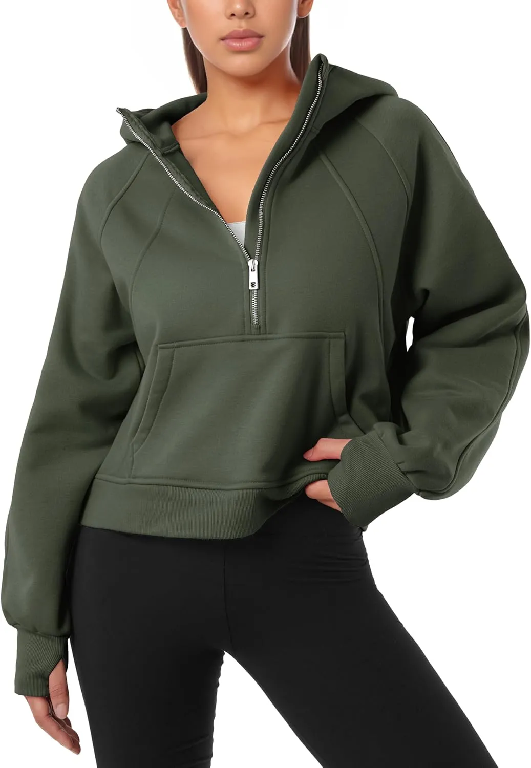 GIVON Oversized Cropped Hoodies for Women Loose Fit Crop Sweatshirts Jackets Fall Outfits Winter Clothes