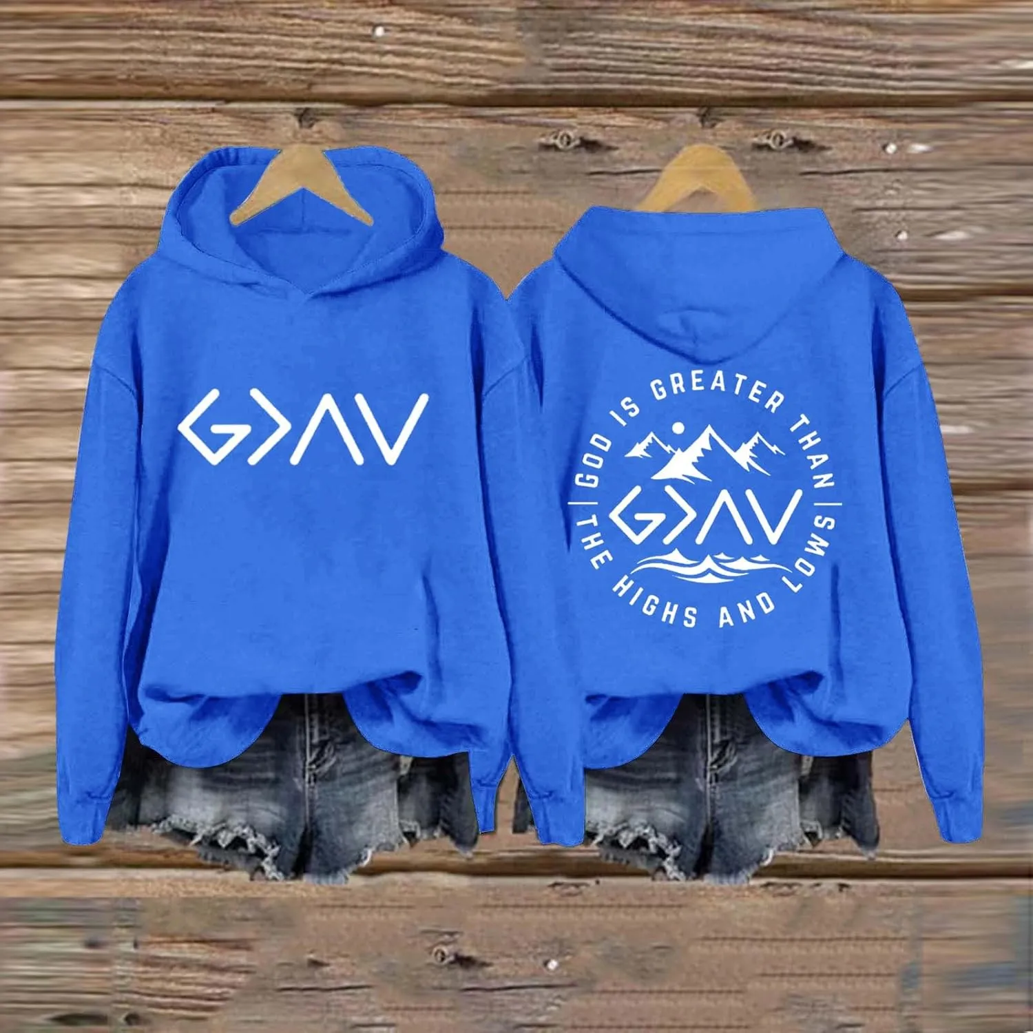 God Is Greater Than The Highs And Lows Christian Sweatshirts For Women Bible Verse Drawstring Lounge Pullover