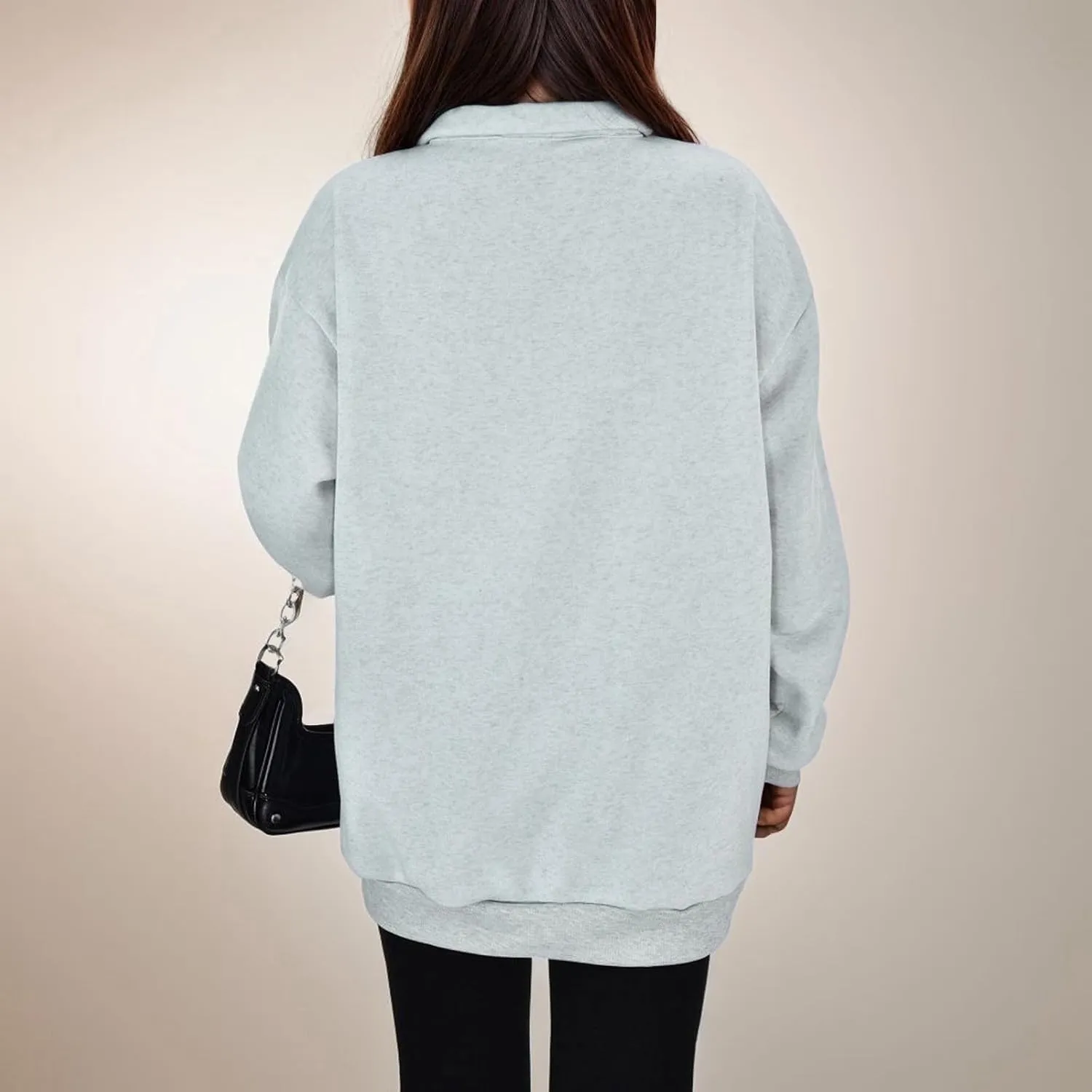 Half Zip Sweatshirt Women Trendy Cropped Hoodies Fleece Jackets Pullover Fall Outfits 2024 Winter Clothes