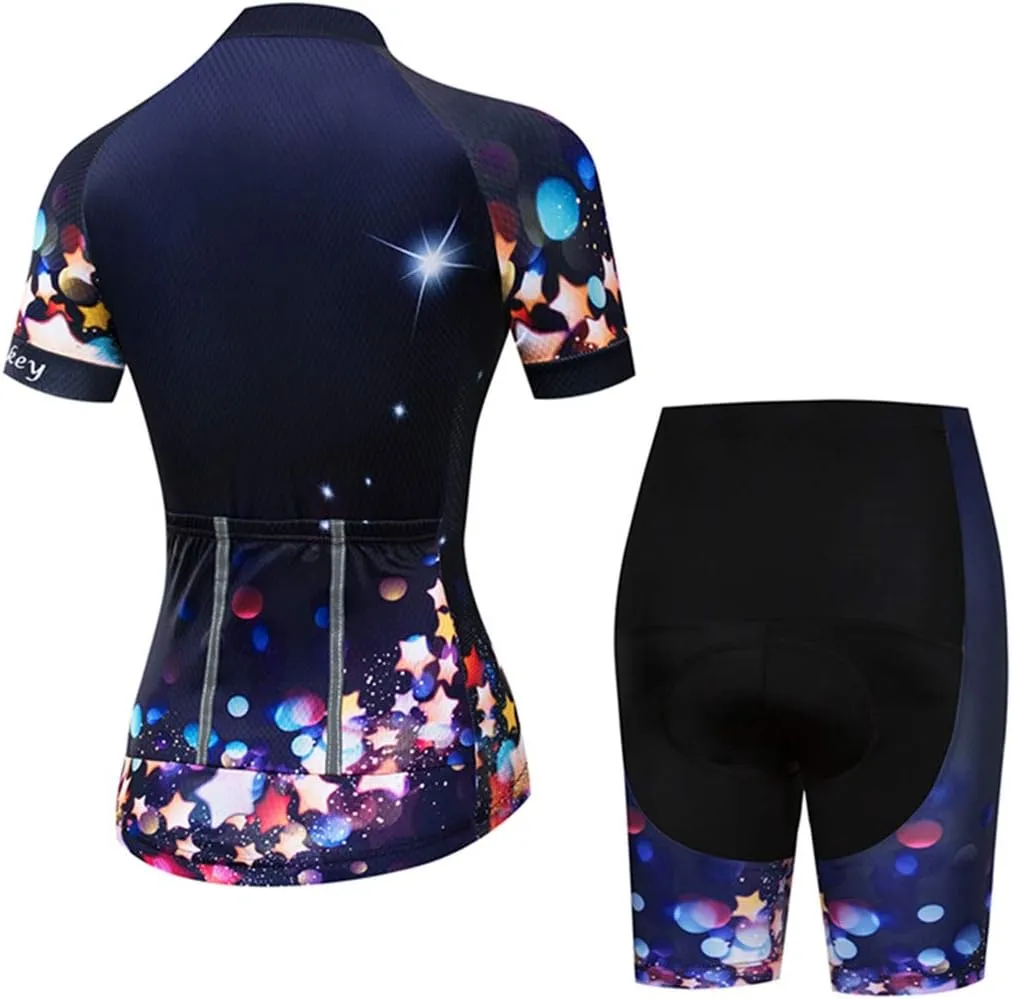 Hotlion Women's Short Sleeve Cycling Jersey Jacket Cycling Shirt Quick Dry Breathable Mountain Clothing Bike Top