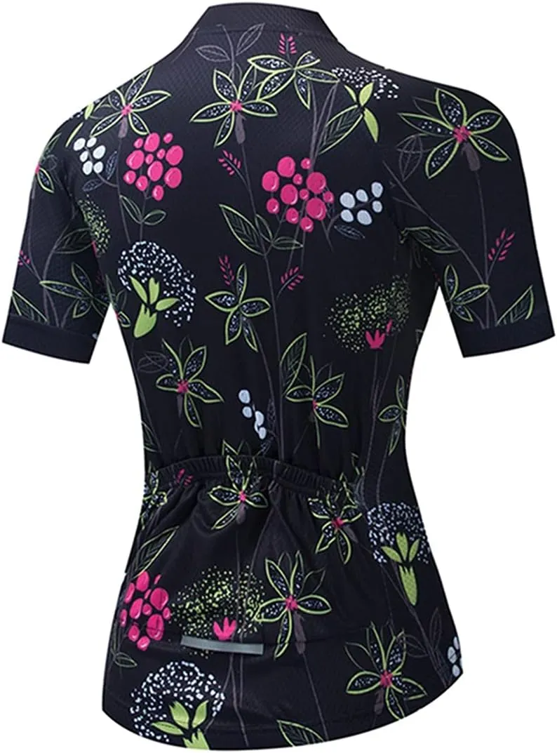 Hotlion Women's Short Sleeve Cycling Jersey Jacket Cycling Shirt Quick Dry Breathable Mountain Clothing Bike Top