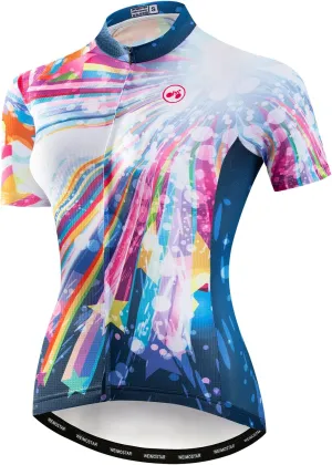 Hotlion Women's Short Sleeve Cycling Jersey Top Cycling Shirt Quick Dry Breathable Mountain Clothing Bike Jacket