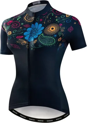 Hotlion Women's Short Sleeve Cycling Jersey Top Cycling Shirt Quick Dry Breathable Mountain Clothing Bike Jacket