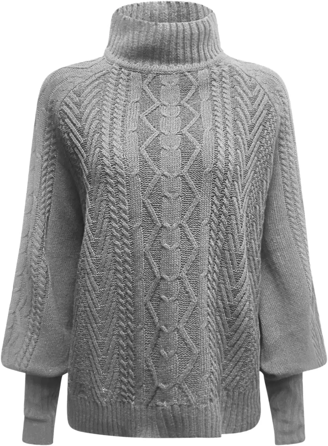 iLH Sweater for Women 2024 Fall Winter Knit Sweaters Mid Neck Long Sleeve Chunky Shirts Casual Loose Pullover Tops