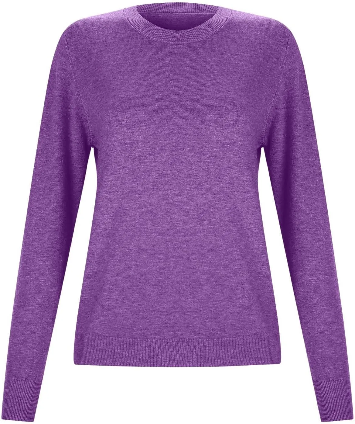 iLH Sweater for Women 2024 Fall Winter Merino Sweaters Long Sleeve Crew Neck Lightweight Shirt Cozy Knit Pullover Tops