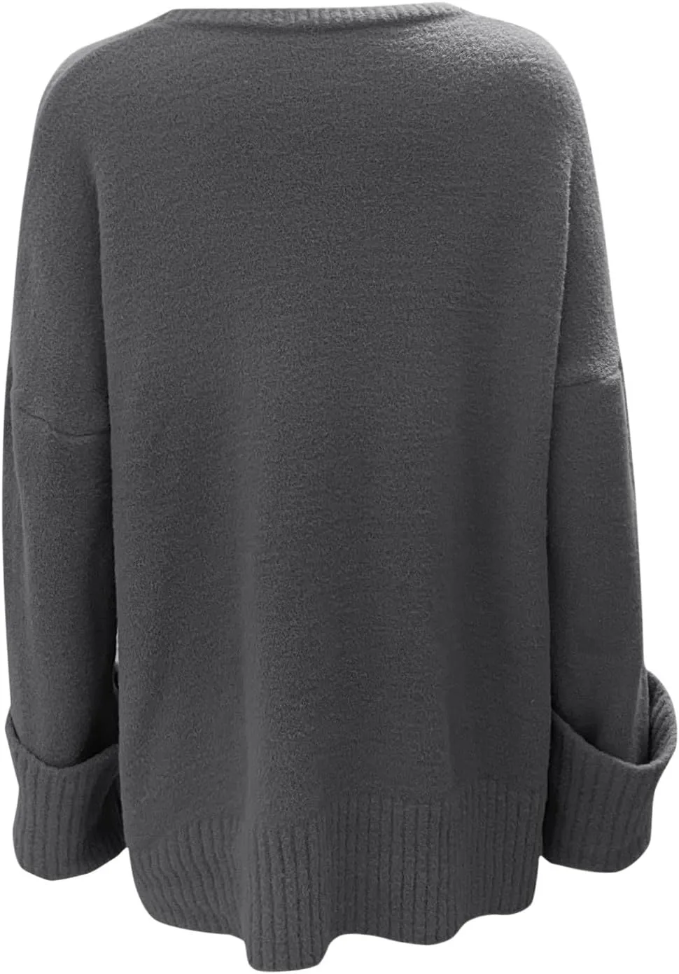 iLH Women's Sweater Crewneck Long Sleeve Fuzzy Knit Sweaters Casual Chunky Shirt Loose Pullover Tops Trendy Outfits