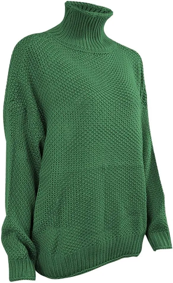 iLH Women's Sweater Oversize Turtleneck Cable Knit Sweaters Long Sleeve Loose Chunky Shirts Warm Winter Pullover Tops