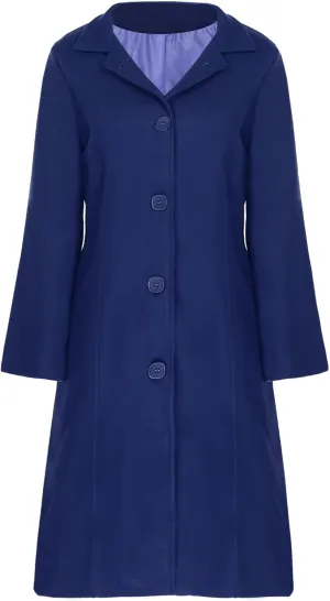 Jelory Womens Wool Blend Trench Coat Turn-Down Collar Single-Breasted Long Overcoat Windproof Jackets Outerwear