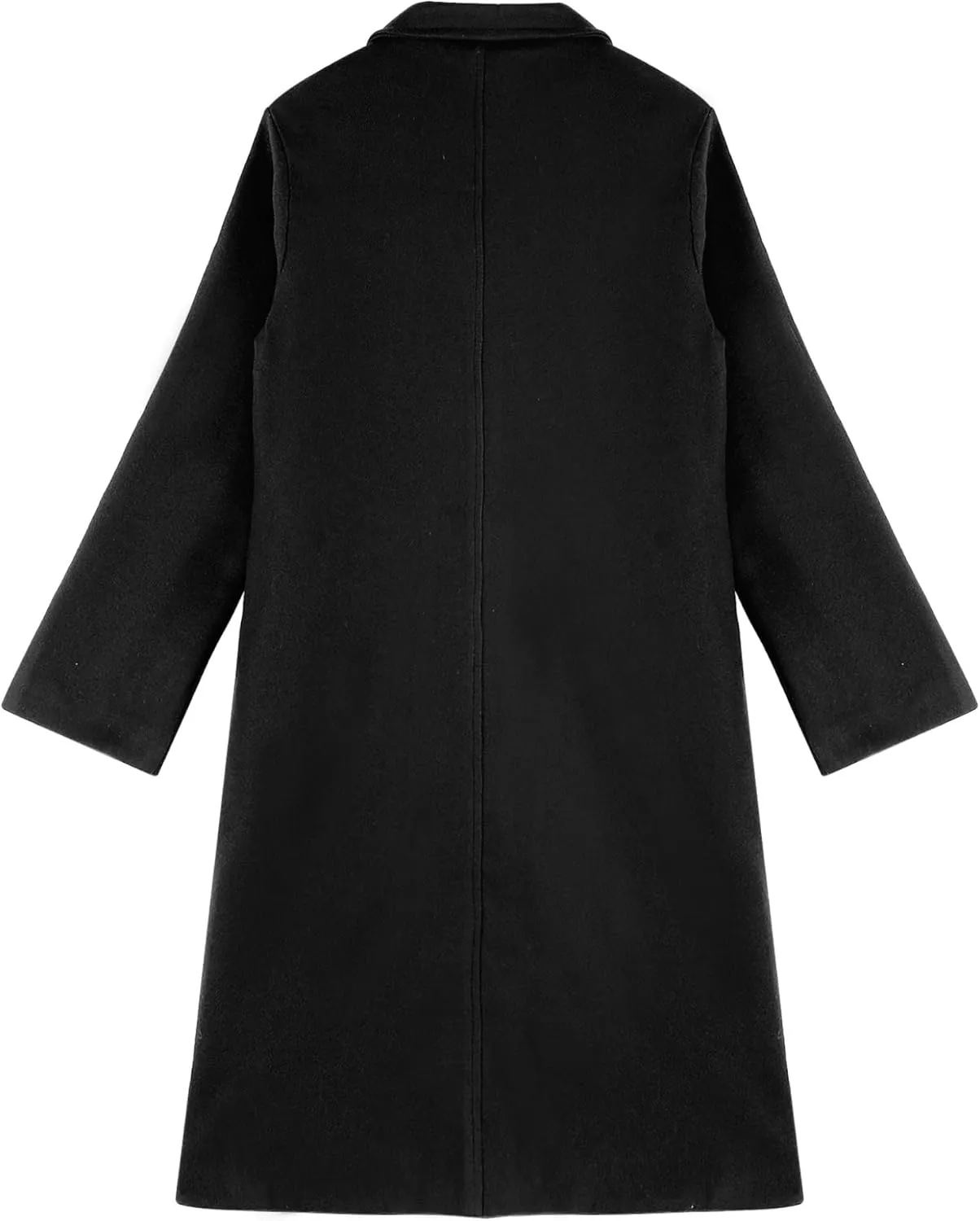 Jelory Womens Wool Blend Trench Coat Turn-Down Collar Single-Breasted Long Overcoat Windproof Jackets Outerwear