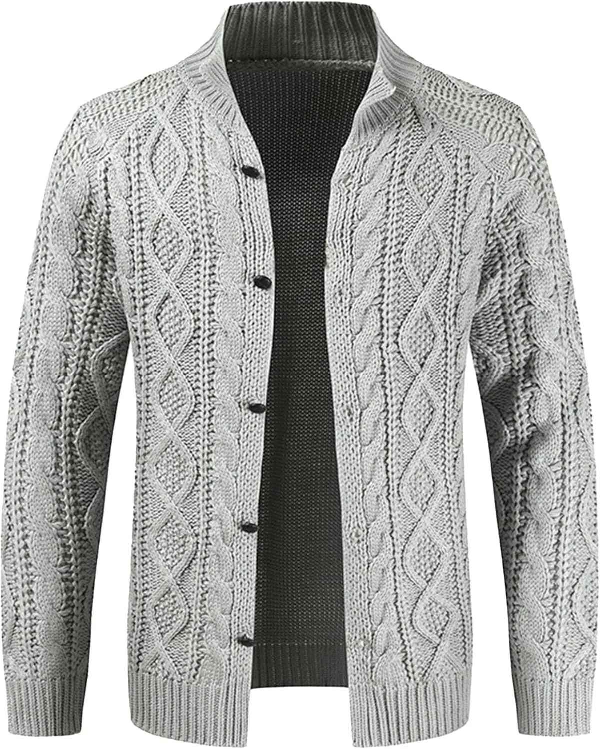 JEShifangjiusu Men'S Cardigan Sweaters Wool Blend V Neck Button Down Sweaters Casual Long Sleeve Shawl Collar Overcoat