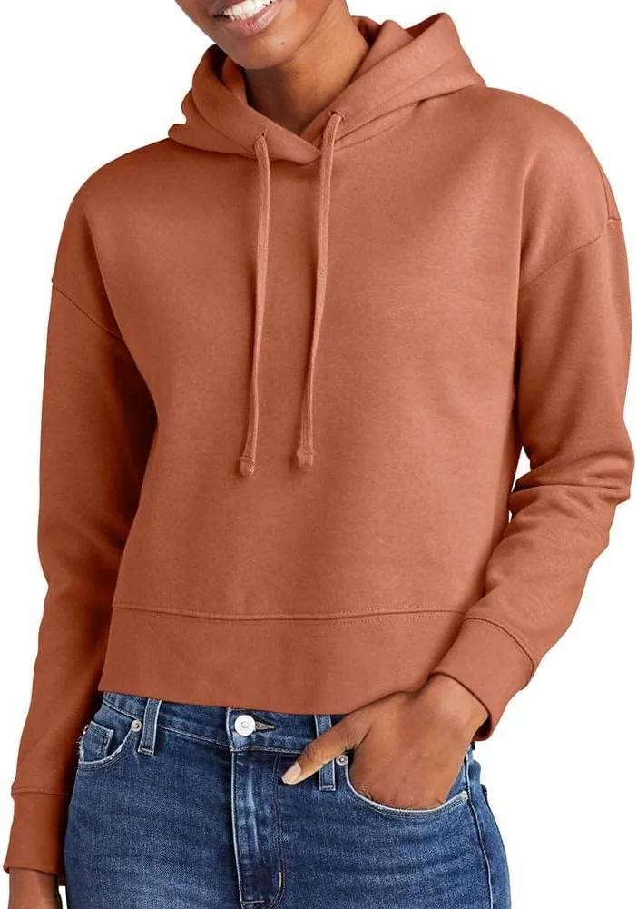 Joe's USA Ladies Fleece Pullover Cropped Hoodies in XL-4XL