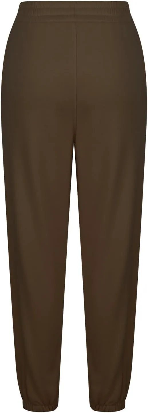 jsaierl Track Pants Women, Fall Winter Fleece Sweatpants Drawstring Lounge Straight Leg Pants Soft Comfy Joggers with Pockets