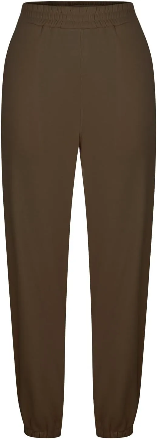 jsaierl Track Pants Women, Fall Winter Fleece Sweatpants Drawstring Lounge Straight Leg Pants Soft Comfy Joggers with Pockets