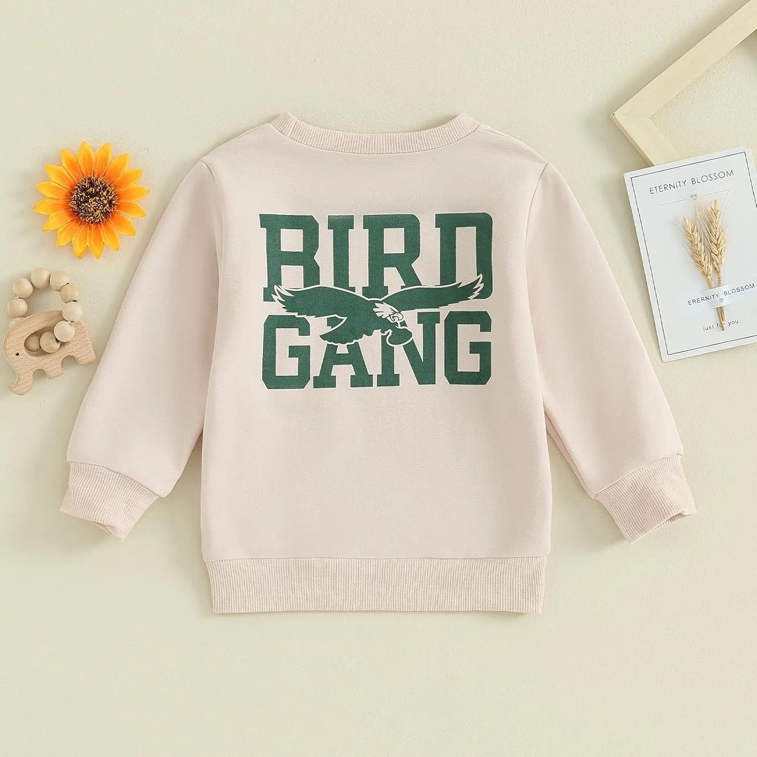 Karuedoo Toddler Baby Girl Boy Game Day Football Outfit Sundays Are for the Birds Crewneck Sweatshirt Long Sleeve Shirts Top