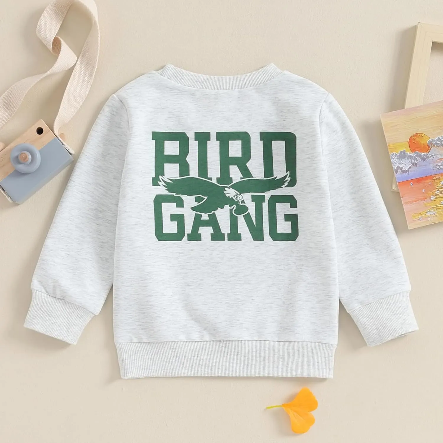 Karuedoo Toddler Baby Girl Boy Game Day Football Outfit Sundays Are for the Birds Crewneck Sweatshirt Long Sleeve Shirts Top