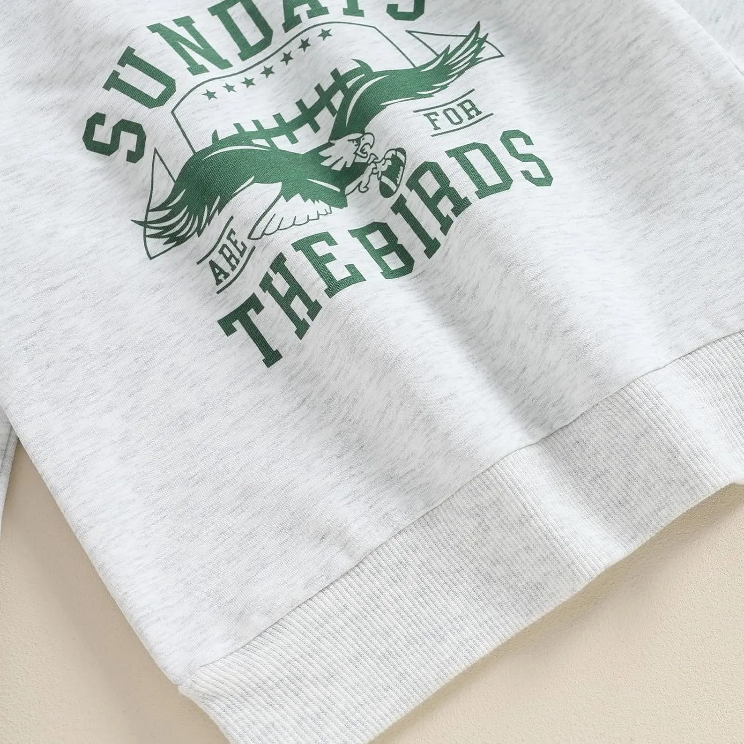 Karuedoo Toddler Baby Girl Boy Game Day Football Outfit Sundays Are for the Birds Crewneck Sweatshirt Long Sleeve Shirts Top
